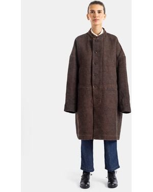 COTTLE Manteau Orchestra Teinture Kakishibu Noir Coat - Brown