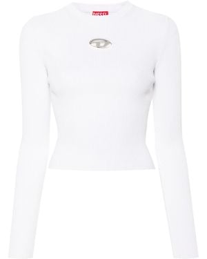 DIESEL Logo Cropped Top - White