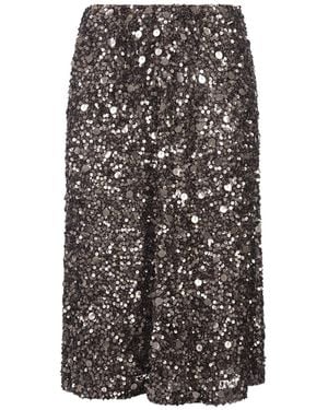 P.A.R.O.S.H. Galassia Full Sequins Longuette Skirt - Multicolour