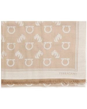 Ferragamo Gancini Square Stole - Natural
