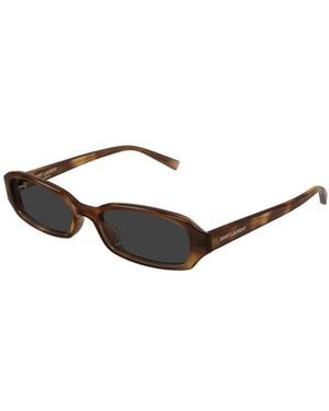 Saint Laurent Sunglasses Rectangle Full Rim, Havana Frame And Lens Sl872Erin004 - Brown