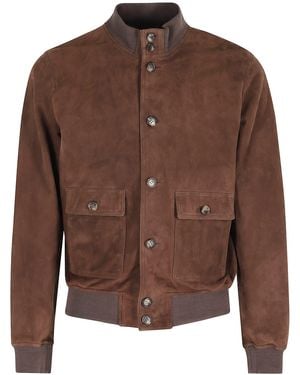 Stewart Giubbotto Bottoni New Orleans Suede - Brown