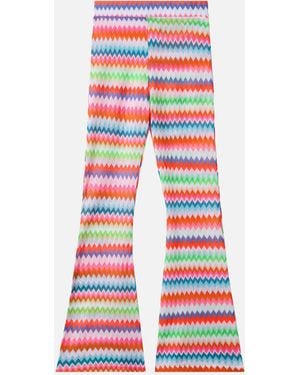 MC2 Saint Barth Flared Raschel Trousers Gwenda Jr With Chevron Pattern