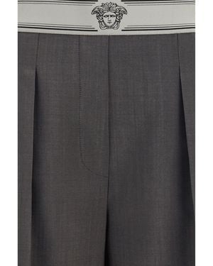 Versace Wool And Mohair Pants - Gray