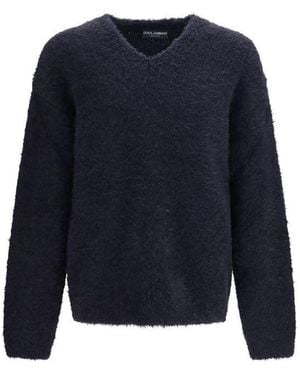 Dolce & Gabbana Blue Marabou Sweatshirt