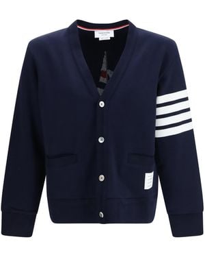 Thom Browne 4-Bar Boat Cotton Cardigan - Blue