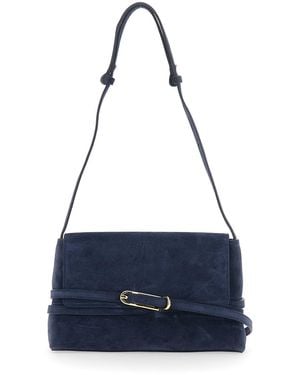 Liffner Leather Shoulder Bag Cow - Blue