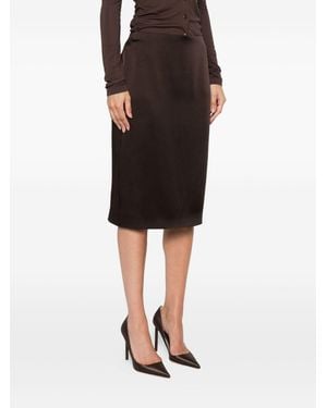 Tom Ford Satin Midi Skirt - Black