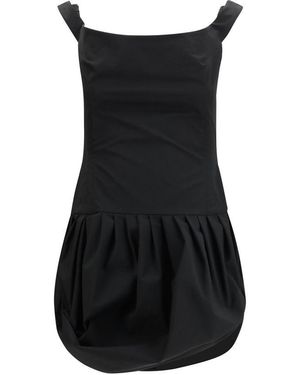 Magda Butrym Off-Shoulder Puff Skirt Mini Dress - Black