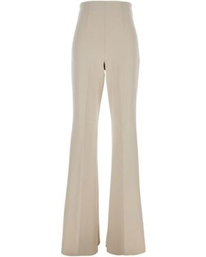 Sportmax Flared Pants Tech Fabric Polyamide Pants - Natural