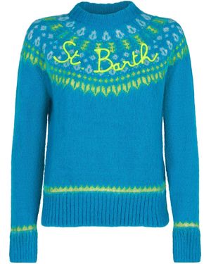 MC2 Saint Barth Light New Queen Nordic Soft Jacquard Sweater - Blue