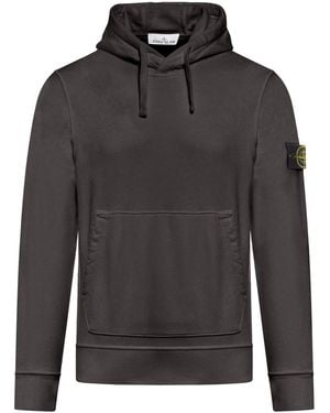 Stone Island Compass Patch Drawstring Hoodie - Grey