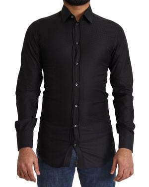 Dolce & Gabbana Cotton Slim Fit Dress Shirt - Black
