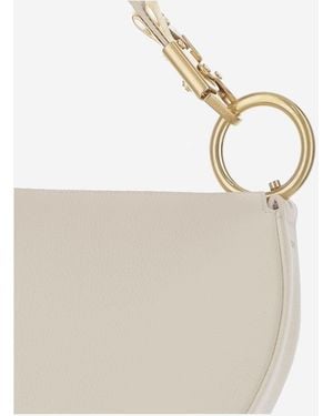 Burberry Knight Arc Bag Calf Grain Leather Shoulder - White