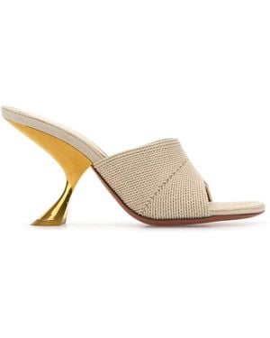 AMINA MUADDI Sand Fabric Taylor Mules - Natural
