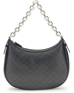 Gucci Gg Emblem Shoulder Bag - Grey