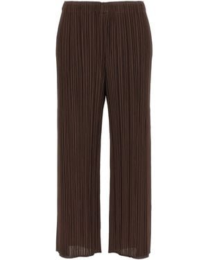 Pleats Please Issey Miyake Monthly Colors: March Trousers - Brown