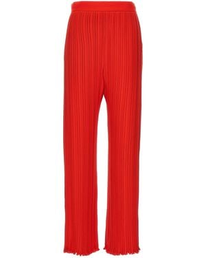 Lanvin Wide-Leg Pleated Pants With Side Zip Closure - Red