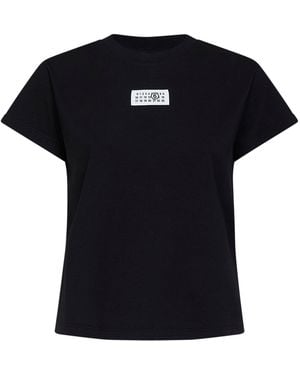 MM6 by Maison Margiela T-Shirt Cotton Jersey T-Shirts & Jerseys - Black