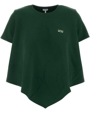 Loewe Logo Crew Neck T-Shirt - Green