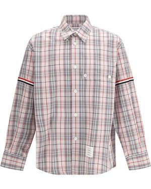 Thom Browne Check Shirt With Tartan Pattern - White