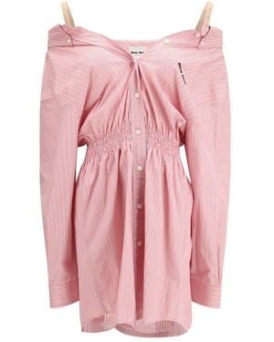 Miu Miu Multicolour Cotton Casual Dress - Pink