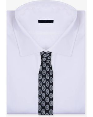Larusmiani Tie Moresco Big Pattern - White
