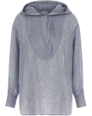 Brunello Cucinelli Hooded Shirt - Blue