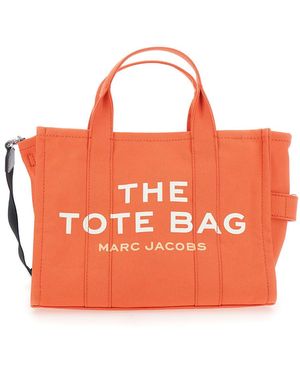 Marc Jacobs 'The Medium Tote' Tote Bag With Contrasting Logo Lettering On The Front - Orange