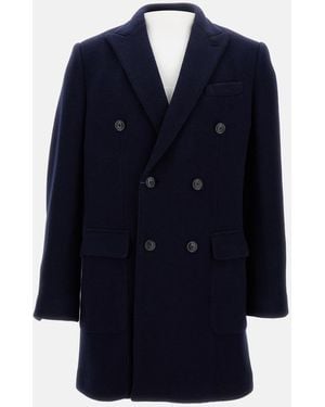 Fay Double Breasted Coat - Blue