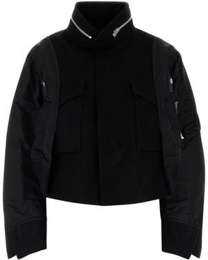 ブルゾン Sacai Two-Tone Wool Bomber Jacket Sacai Two-tone Wool Bomber Jacket | italist