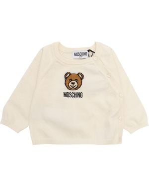 Moschino Sweater+Pants-Beanie Cotton Polyamide Wool Gift Box - White