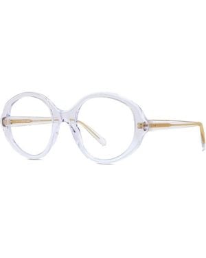 Loewe Eyeglasses Round Full Rim, Transparent Frame And Clear Demo Lenses Lens Lw50077I026 Sunglasses - Metallic