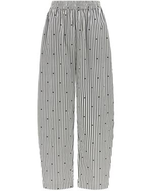 ROTATE BIRGER CHRISTENSEN 'Poplin Tapered Striped' Pants - Gray