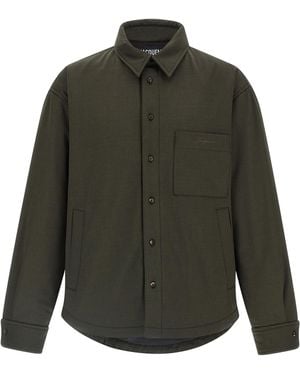 Jacquemus La Chemise Boulanger Overshirt Virgin Wool Elastane Down Jacket, Parka, Casual Jackets - Green