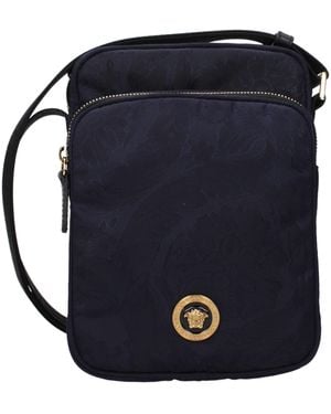 Versace Fabric Crossbody Bag - Blue