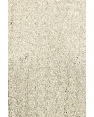 Brunello Cucinelli Linen Sweater Dazzling Cable - Natural