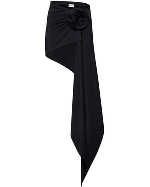 Magda Butrym Asymmetric Swim Skirt Fabric Blend - Black
