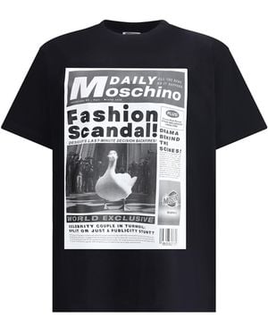 Moschino T-Shirt Whit Maxi Print - Black