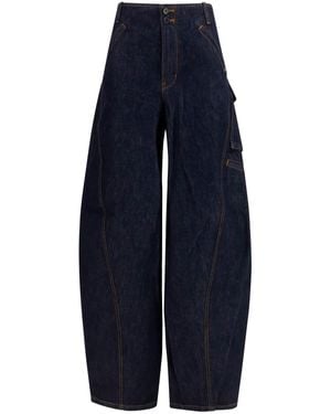 Self-Portrait Cargo Jeans Cotton - Blue