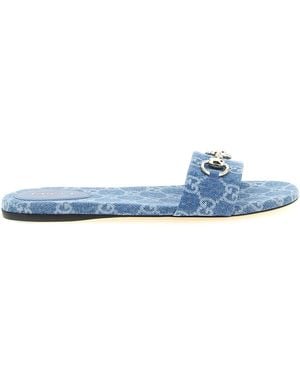 Gucci Cotton Slides Shoe - Blue