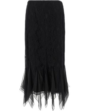 Valentino Garavani Lace Skirt Cotton Polyamide - Black