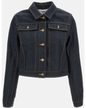 Thom Browne Cropped Denim Jacket - Blue