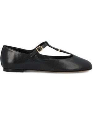 Chloé Chloe Leather Marcie Ballerina Flats - Black