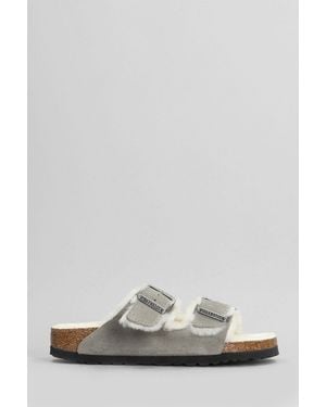 Birkenstock Arizona Shearling Flats - Gray