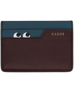 Anya Hindmarch Peeping Eyes Card Holder Leather Wallets & Purses - Brown