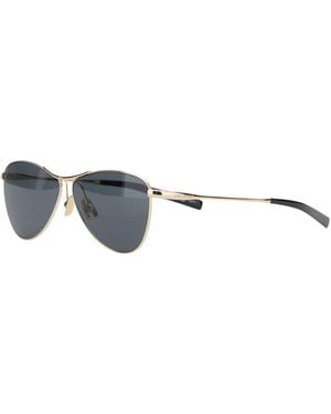 Saint Laurent Tone Sunglasses With Engraved Logo Metal - Metallic
