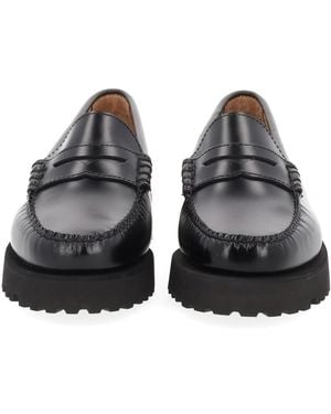 G.H. Bass & Co. Moccasin Weejuns 90S Penny Leather Loafers - Black