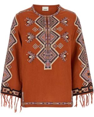 Isabel Marant Silk Zelda Blouse - Orange