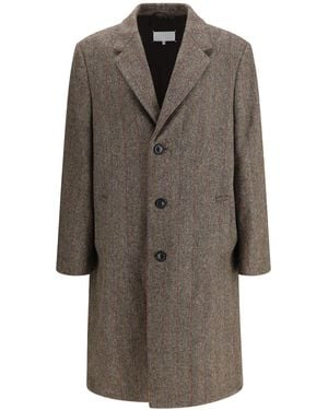Maison Margiela Single-Breasted Wool Coat - Brown